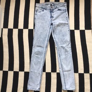 H & M High waisted acid wash skinny